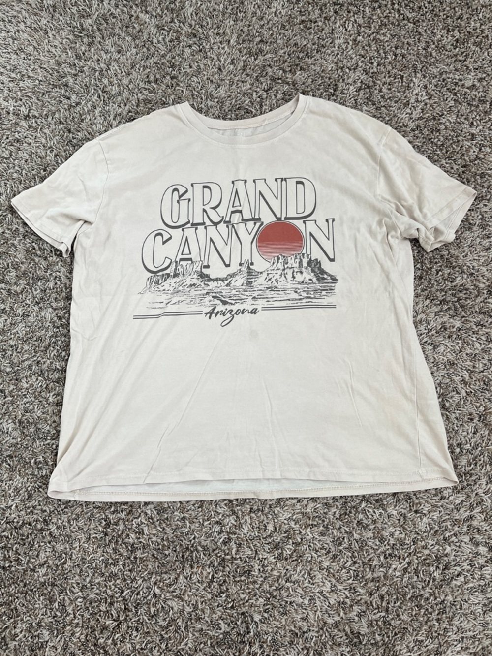 Time and Tru Grand Canyon Arizona Graphic Tee - Cream with Rust Accent